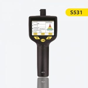 Suto S531 Ultrasonic Leak detector set consisting of: handheld meter, noise isolated/canceling headset wireless, focus tube/tip and trumpet, charger, 100 leak tags, all in transport case. Including 1 LMS license for Leak-Reporting